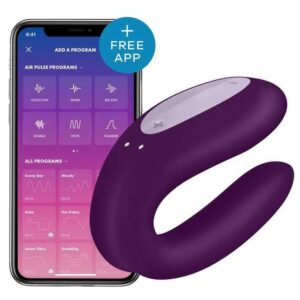 Stimulateur connecté pour couple Satisfyer Double Joy - Violet