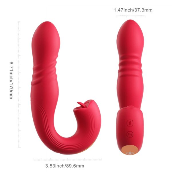 JOI THRUST 2 rouge - Vibromasseur point G - lèche-clitoris - va et vient contrôlé par application – Image 7