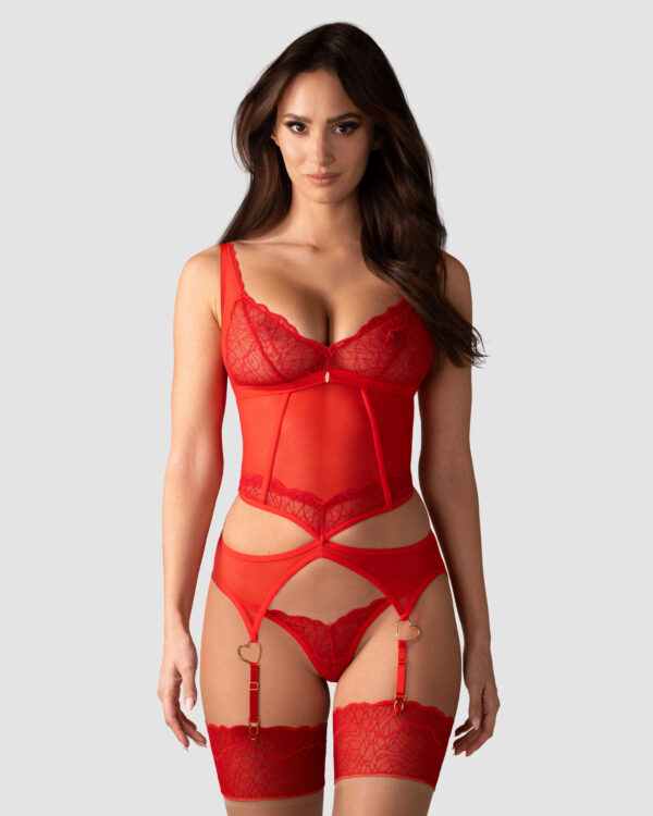 Cupide Desir corset et string - Rouge – Image 3